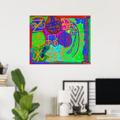 霊気nカルナヒーリングシンボルや象徴 ポスター (ホームオフィス)