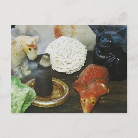 霊獣、結晶、線香 ポストカード (正面)