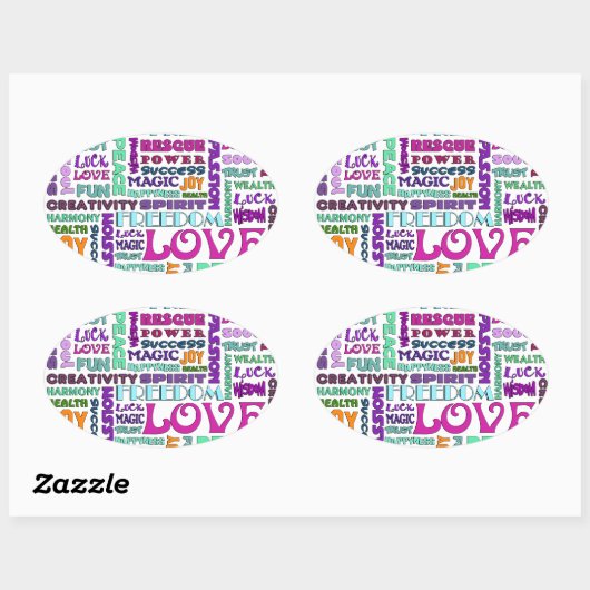 霊的なやり方の言葉 楕円形シール (シート)