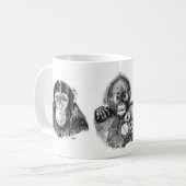 霊長目のマグ コーヒーマグカップ (正面左)
