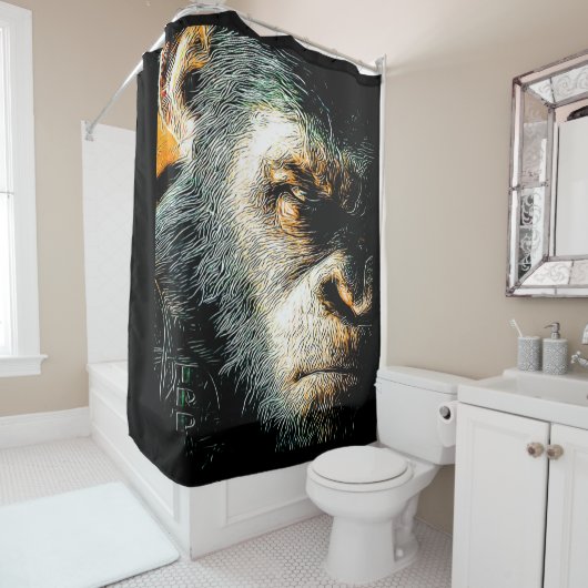 霊長類モデル：不機嫌Apes 01-02 シャワーカーテン (インサイチュ)