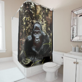 霊長類モデル：卓越したゴリラ02 シャワーカーテン