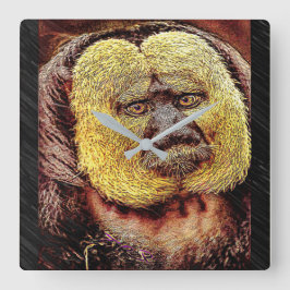 霊長類モデル：白面佐木猿 スクエア壁時計