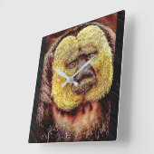 霊長類モデル：白面佐木猿 スクエア壁時計 (傾斜)