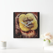 霊長類モデル：白面佐木猿 スクエア壁時計 (ホーム)