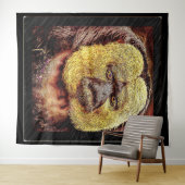 霊長類モデル：白面佐木猿 タペストリー (インサイチュ(横))