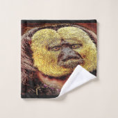 霊長類モデル：白面佐木猿 バスタオルセット (ウォッシュタオル)