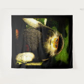 霊長類モデル：赤いシャンクダック01 タペストリー (正面(横))