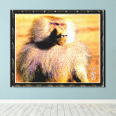 霊長類モデル： Hamadryas baboon 01 キャンバスプリント (インサイチュ (ウッドフロア))