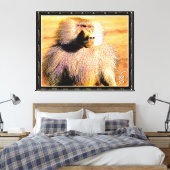 霊長類モデル： Hamadryas baboon 01 キャンバスプリント (インサイチュ (寝室))