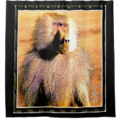 霊長類モデル： Hamadryas baboon 01 シャワーカーテン (正面)