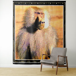 霊長類モデル： Hamadryas baboon 01 タペストリー