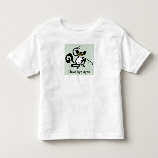 霊長類 – I love Aye-ayes – 野生生物 – マダガスカル トドラーTシャツ (正面)