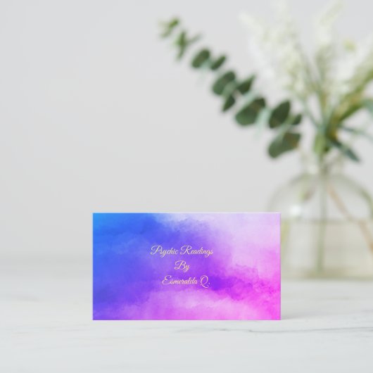 霊魂の水彩画のスピリチュアルは名刺を曇らせます 名刺 (スタンド正面)