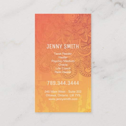 霊魂媒体の名刺 名刺 (裏面)