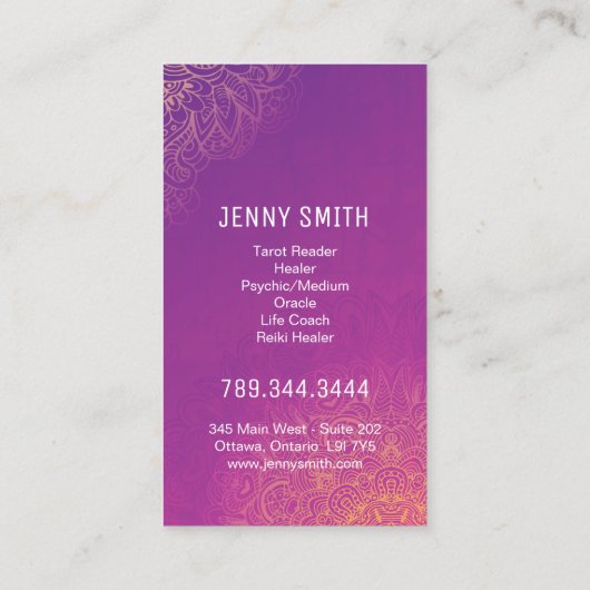 霊魂媒体の名刺 名刺 (裏面)