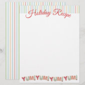 霜が降りたようなクッキーのクリスマスレシピの便箋 (正面/裏面)