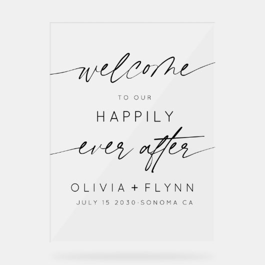 霜が降りたエレガント後、私たちは幸せに迎える アクリルサイン (正面)