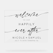 霜が降りたシンプル後、私たちは幸せに歓迎する アクリルサイン (正面)