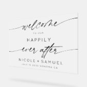 霜が降りたシンプル後、私たちは幸せに歓迎する アクリルサイン (傾斜)