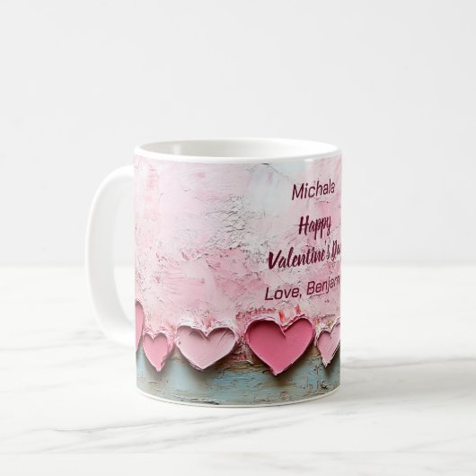 霜が降りた絵を描バレンタインハート コーヒーマグカップ (正面左)