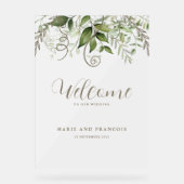 霜が降結婚りた熱帯の緑 アクリルサイン (正面)