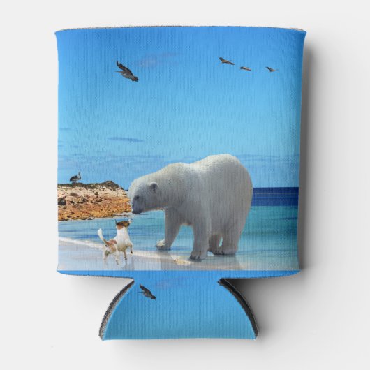 霜と毛皮：シロクマがキツネ・テリアに出会う 缶クーラー (正面)