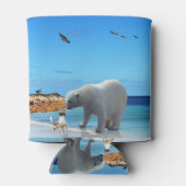 霜と毛皮：シロクマがキツネ・テリアに出会う 缶クーラー (裏面)