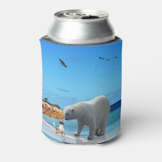 霜と毛皮：シロクマがキツネ・テリアに出会う 缶クーラー (缶裏面)