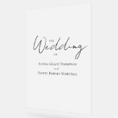 霜のついたミニマルなウェディングウェルカム アクリルサイン (傾斜)