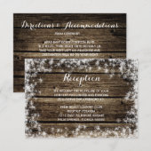 霜のついた木製の小屋の冬の結婚式の披露宴 エンクロージャーカード (正面/裏面)