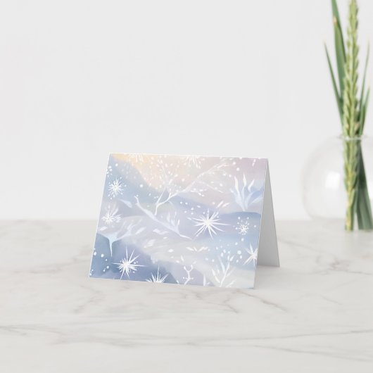 霜のついた窓 | 美しい雪の降る冬の風景 シーズンカード (正面)