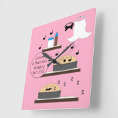 霜のない結婚ケーキ: スクエア壁時計 (傾斜)