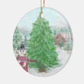 霜のシーン セラミックオーナメント (左)