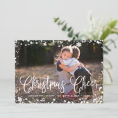 霜のフレーム ホリデー フォト カード (スタンド正面)