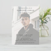 霜の写真による生命のお祝い 追悼式の案内 招待状 (スタンド正面)