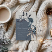 霜の冬の花のウェディング招待状