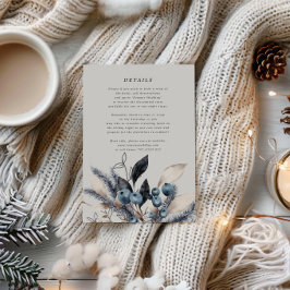 霜の冬の花束 ウェディングインフォカード エンクロージャーカード