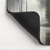 霜の凍ってい降った木のある川 マウスパッド (コーナー)