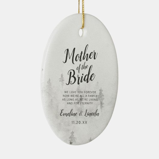 霜の松が花嫁の母に引用文 セラミックオーナメント (右)