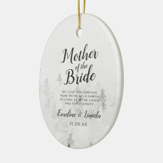 霜の松が花嫁の母に引用文 セラミックオーナメント (左)