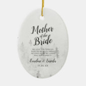 霜の松が花嫁の母に引用文 セラミックオーナメント (正面)