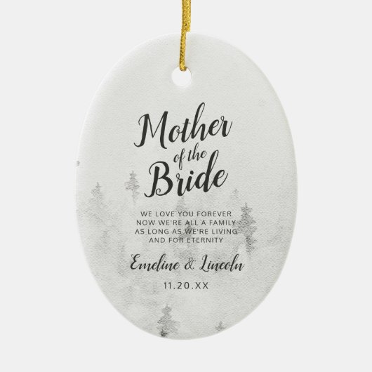 霜の松が花嫁の母に引用文 セラミックオーナメント (正面)