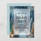 霜の松の冬の輝きホリデイパーティー 招待状 (正面/裏面)