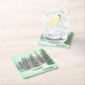 霜の松の冬の輝き スクエアペーパーコースター (インサイチュ)