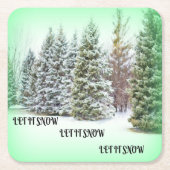 霜の松の冬の輝き スクエアペーパーコースター (正面)