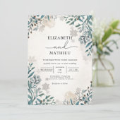 霜の松の植物の冬の結婚式 招待状 (スタンド正面)