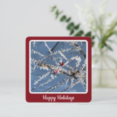 霜の枝 - フラットなホリデーカード シーズンカード (スタンド正面)