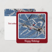 霜の枝 - フラットなホリデーカード シーズンカード (正面/裏面)