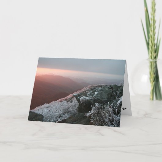 霜の氷のクリスマスの挨拶状 シーズンカード (正面)